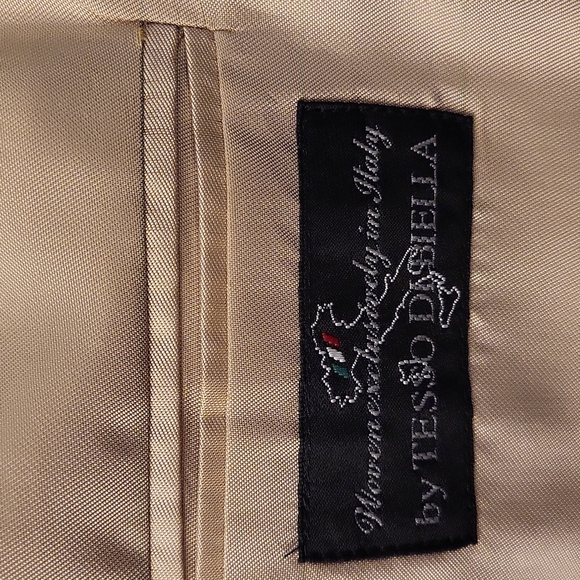 Mens sport coat J.Ferrar brand size 44L, Tan windowpane linen/wool/silk fabric - Picture 4 of 7